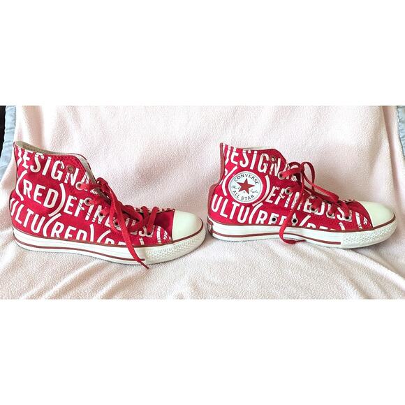 Vintage Y2K Converse Cherry Hi-top Lace Up Sneaker Shoes - Size 8 - Picture 3 of 8